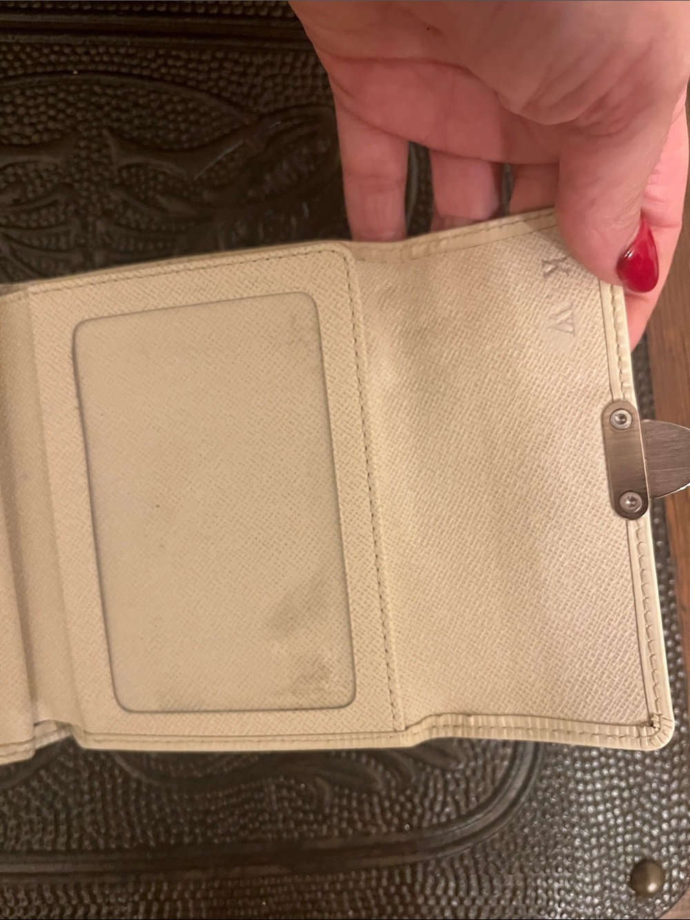 Louis Vuitton Cream Epi Leather Small Wallet with Silver-Tone Lock - Picture 13 of 16
